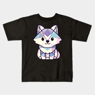 Geometric Husky Puppy Shirt Kids T-Shirt